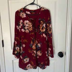 blu pepper, Small, Dress, Cranberry w/Floral, Very Cute, Fall